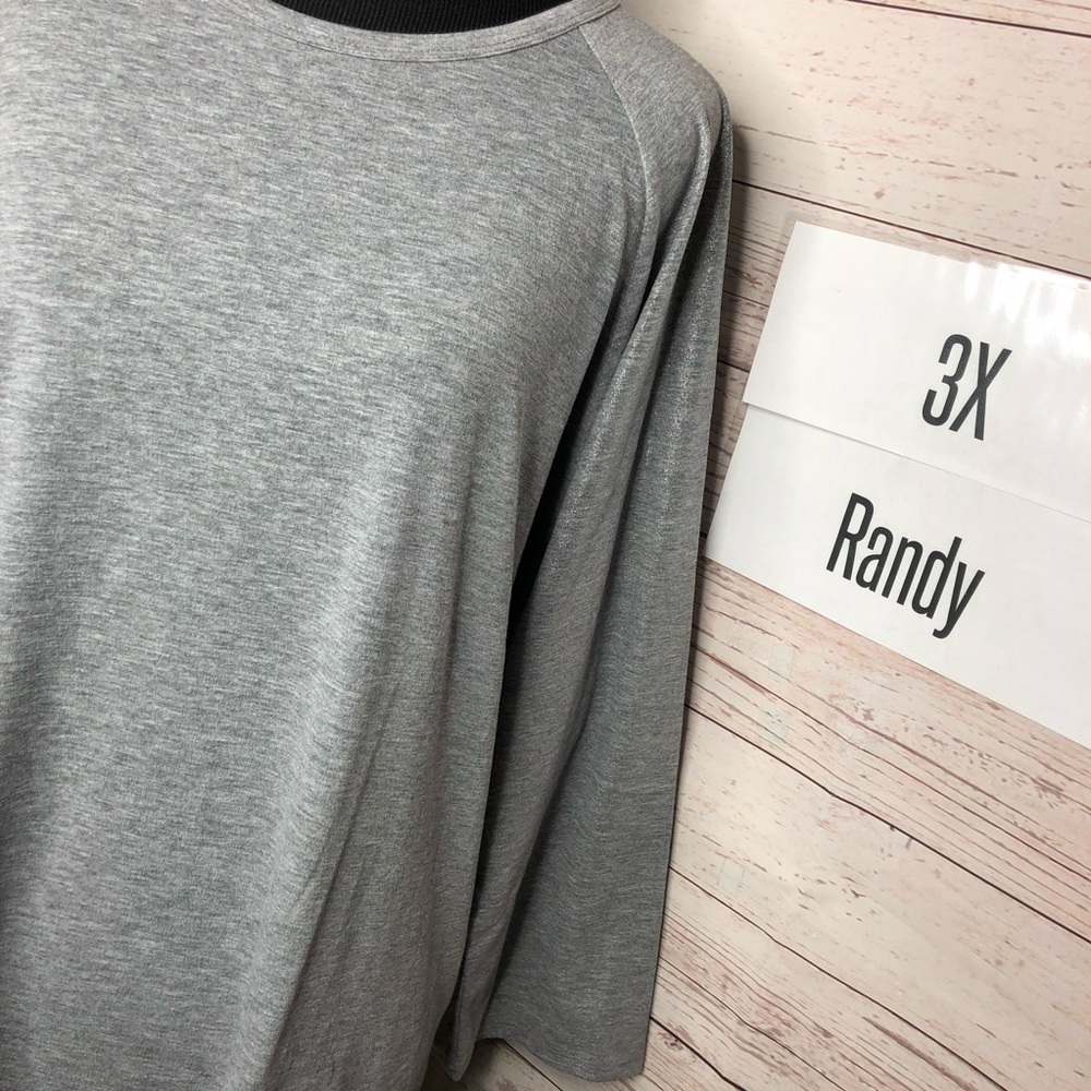 LuLaRoe Randy Baseball T Silver glitter sleeves 🆕